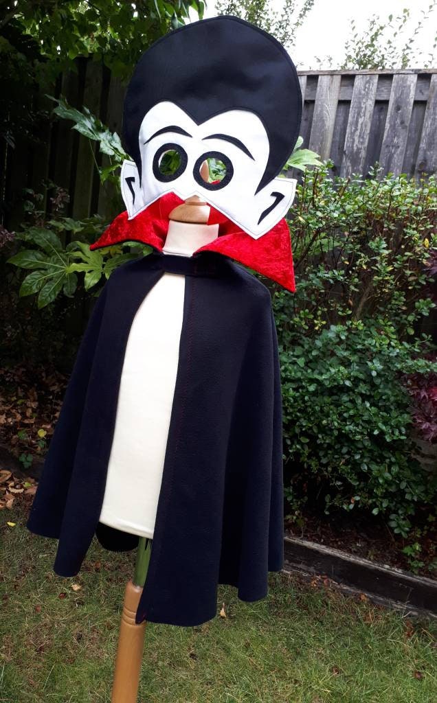 Halloween Dracula Costume Childrens Halloween Vampire Dressup kids dracula cape kids dracula mask Vampire cape mask Dracula cape costume