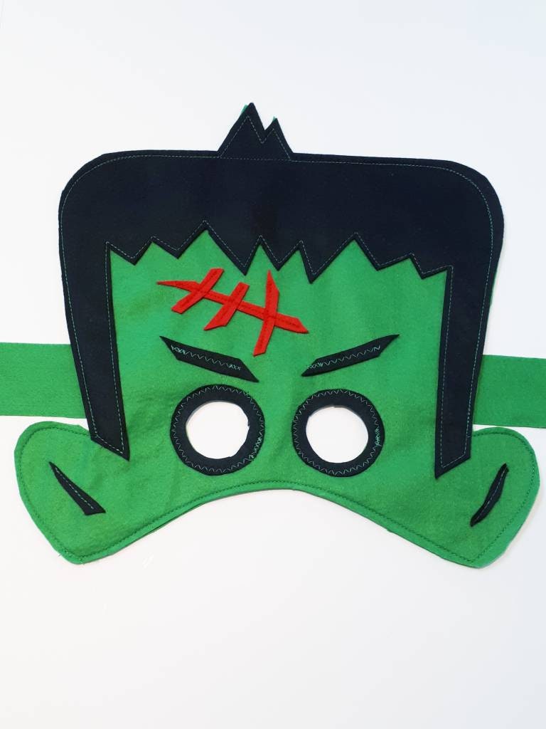 Halloween Frankenstein Mask Frankenstein kids mask Kids Halloween mask Felt Halloween mask oversized Halloween mask felt mask face mask