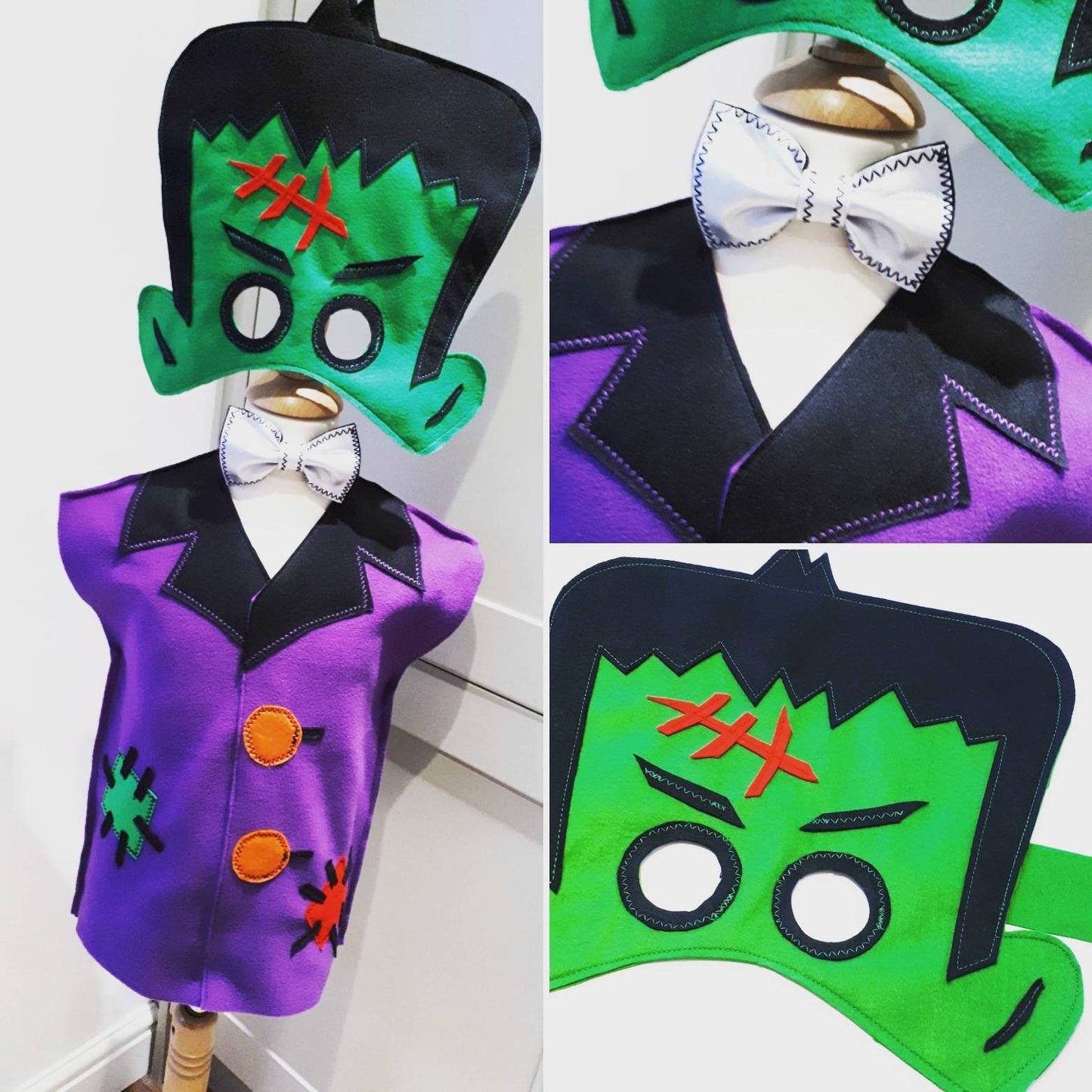 Halloween Frankenstein Costume Childrens Halloween Dressup kids frankenstein kids frankenstein mask frankenstein outfit scary costume