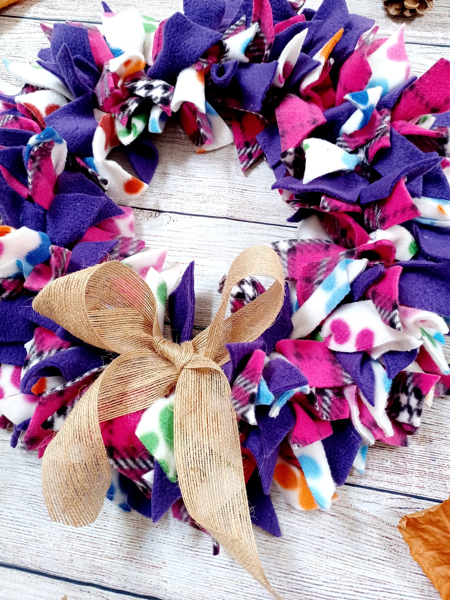 Rag wreath decoration christmas ragwreaths fleece rag wreath home decor door wreath fabric rag wreath autumn hanging wreath 12 inch