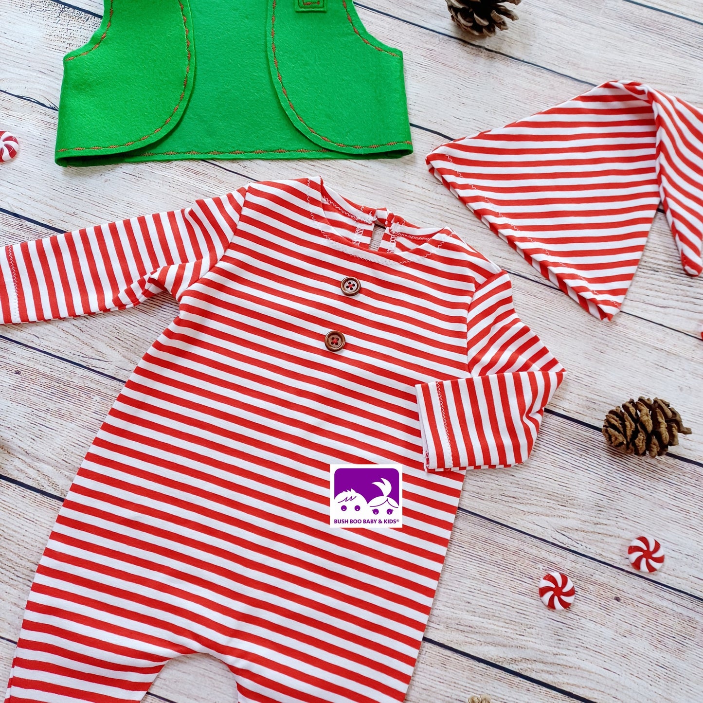 Newborn baby Candy Cane Elf photography outfit,Newborn Elf set photo props,christmas stripe elf suit photo prop,newborn costume prop