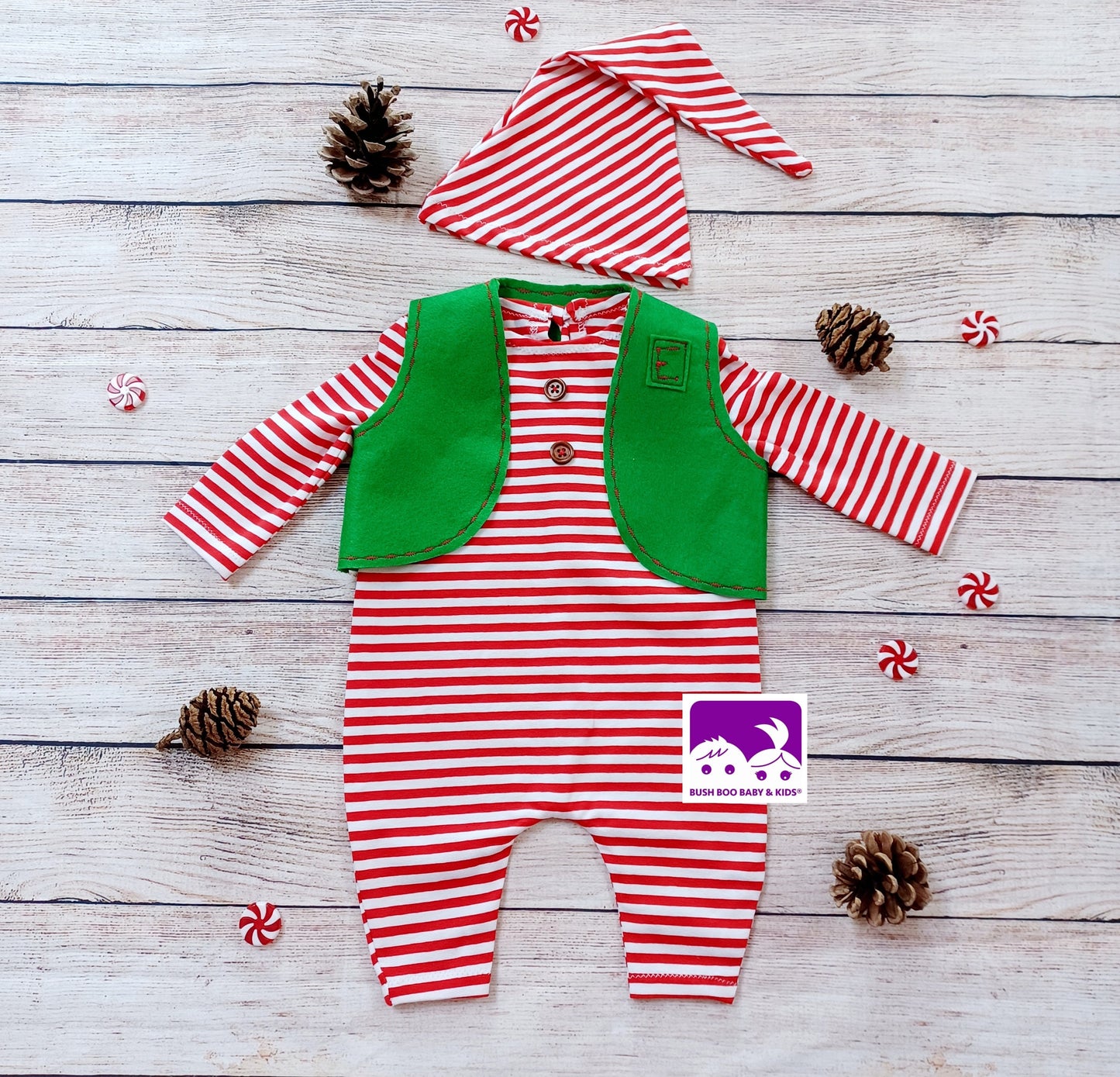 Newborn baby Candy Cane Elf photography outfit,Newborn Elf set photo props,christmas stripe elf suit photo prop,newborn costume prop