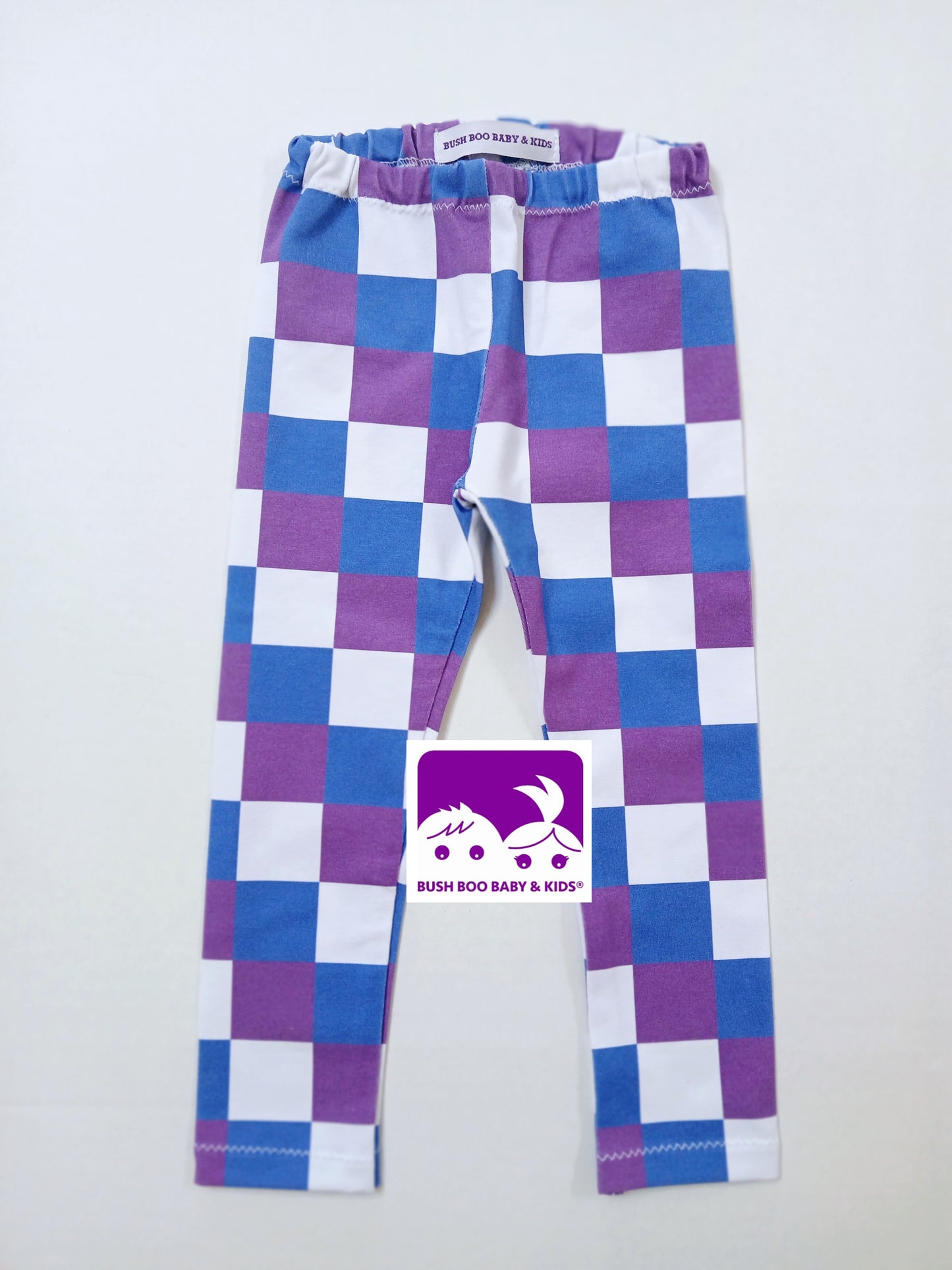 Girls Purple Pinafore Dress World Book Day costume Check Leggings Teaparty outfit Toddler Purple Dress Royal Blue Ribbon