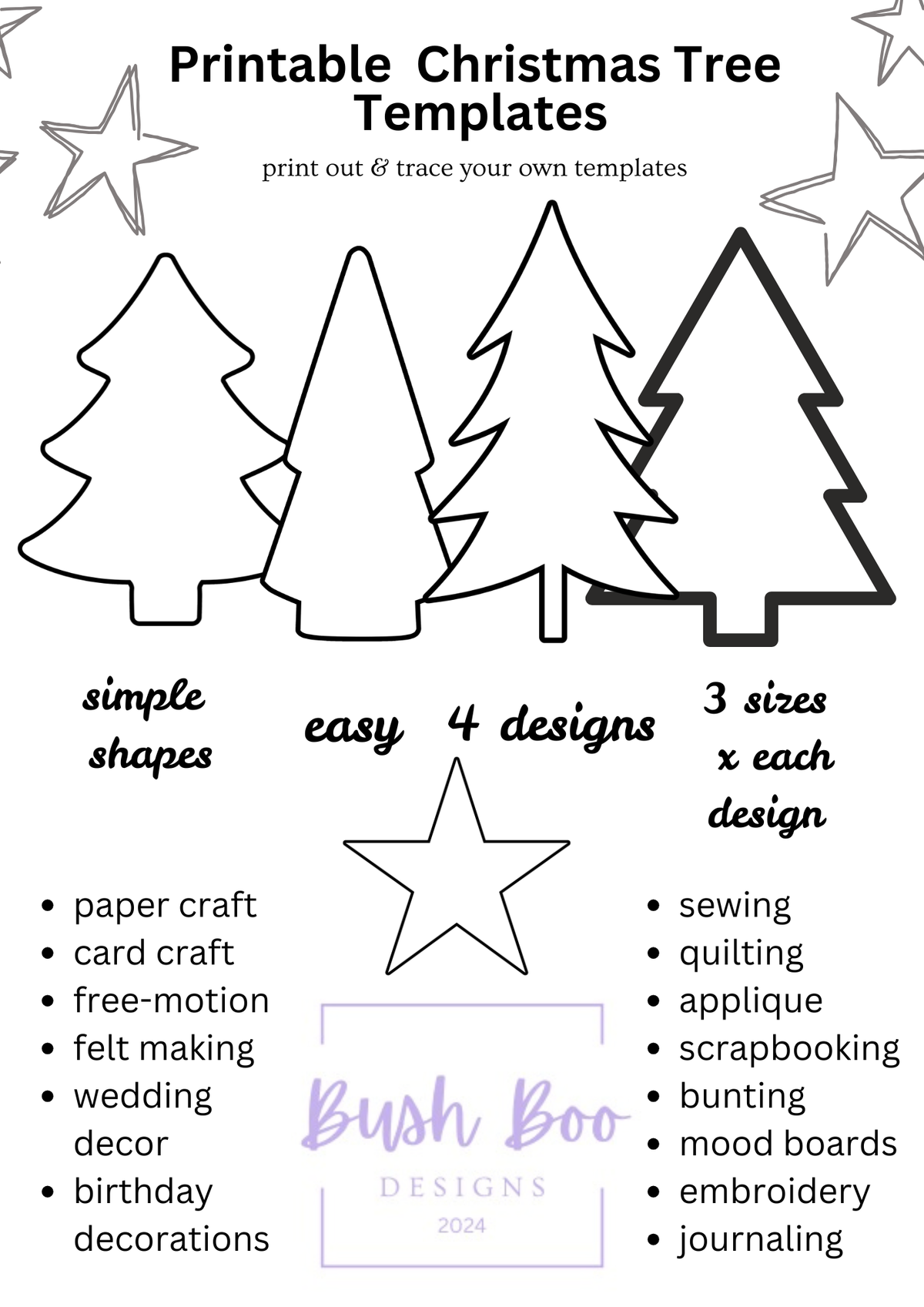 Christmas Tree Printable Paper Craft Template (PDF)
