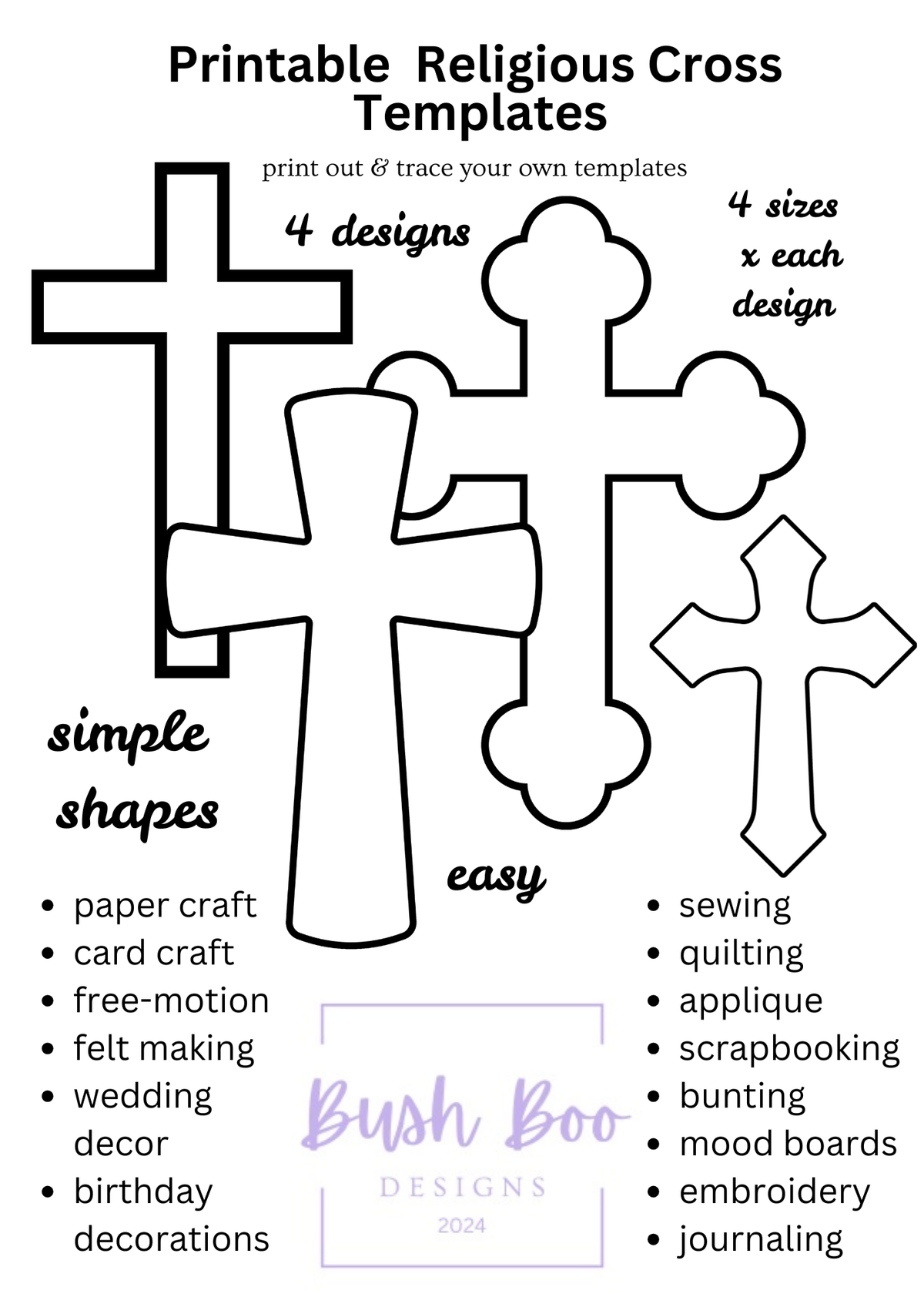 Religious Cross Printable Paper Craft Template (PDF)