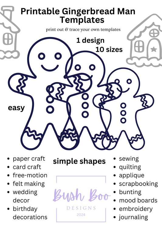 Gingerbread Man Printable Paper Craft Template (PDF)