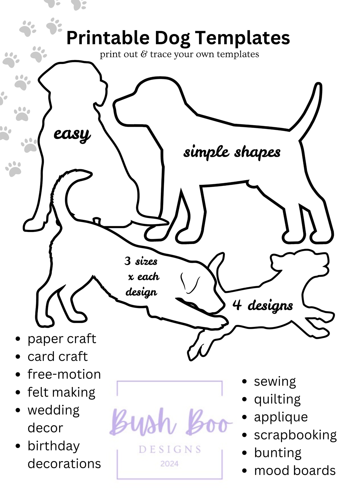 Dog Printable Paper Craft Template (PDF)