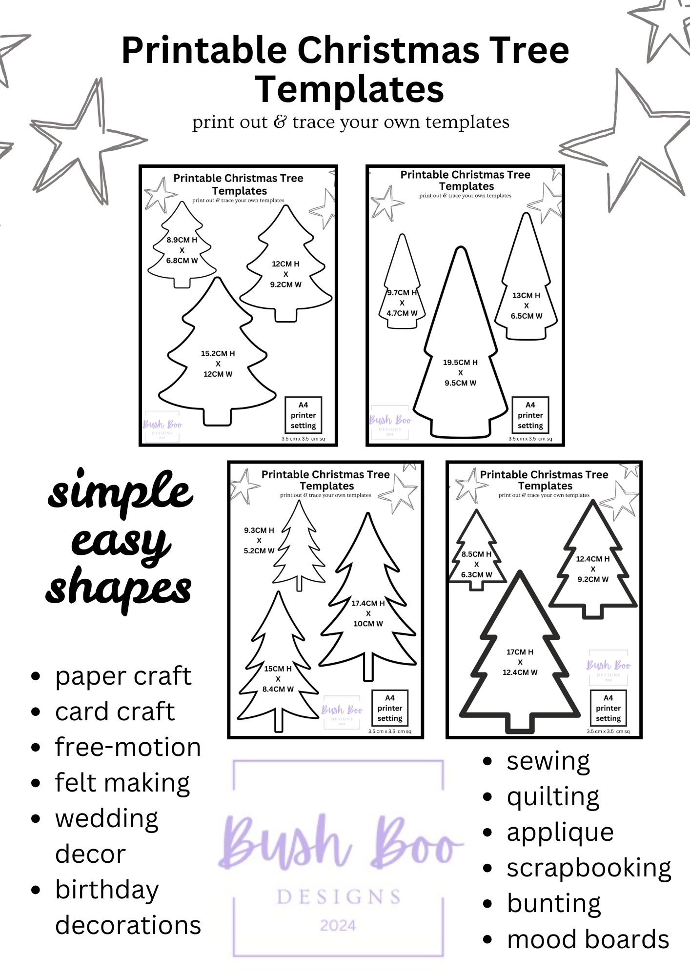 Christmas Tree Printable Paper Craft Template (PDF)