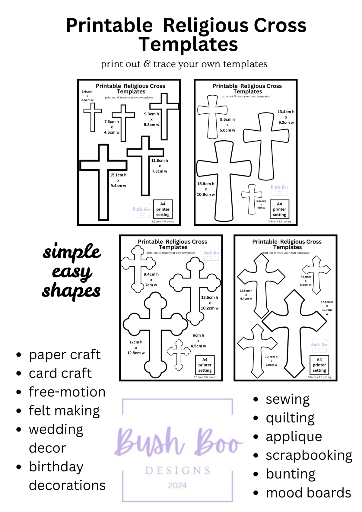 Religious Cross Printable Paper Craft Template (PDF)