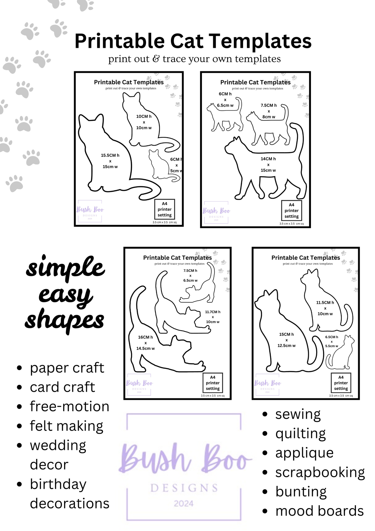 Cat Printable Paper Craft Template (PDF)