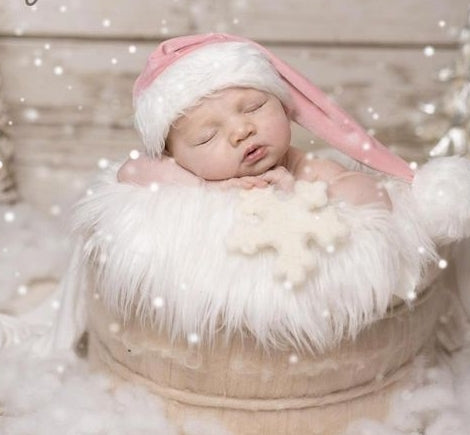 Baby Pink Santa hat,Baby Santa Hat photo prop ,Santa Hat photo-prop, pink velvet sleepy santa hat,Christmas santa hat,velvet baby hat prop