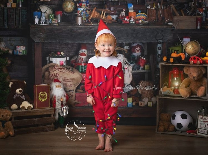 Kids Red Elf photo prop Costume, red elf outfit ,baby red elf outfit ,baby Christmas red elf outfit