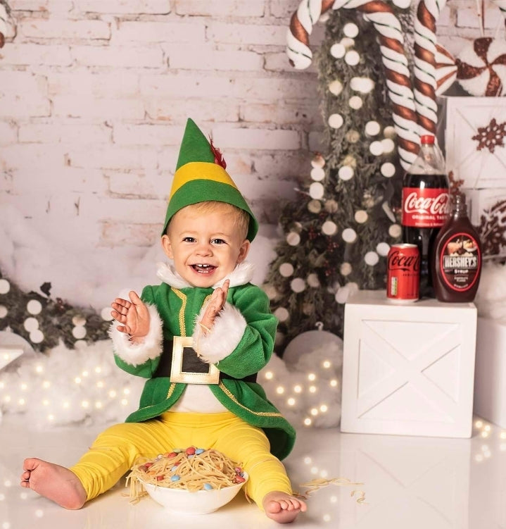 Green Elf photo prop Costume baby green elf outfit baby Christmas elf cakesmash outfit green elf sitter costume yule elf Christmas elf