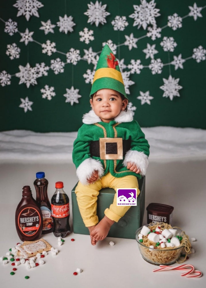 Green Elf photo prop Costume baby green elf outfit baby Christmas elf cakesmash outfit green elf sitter costume yule elf Christmas elf