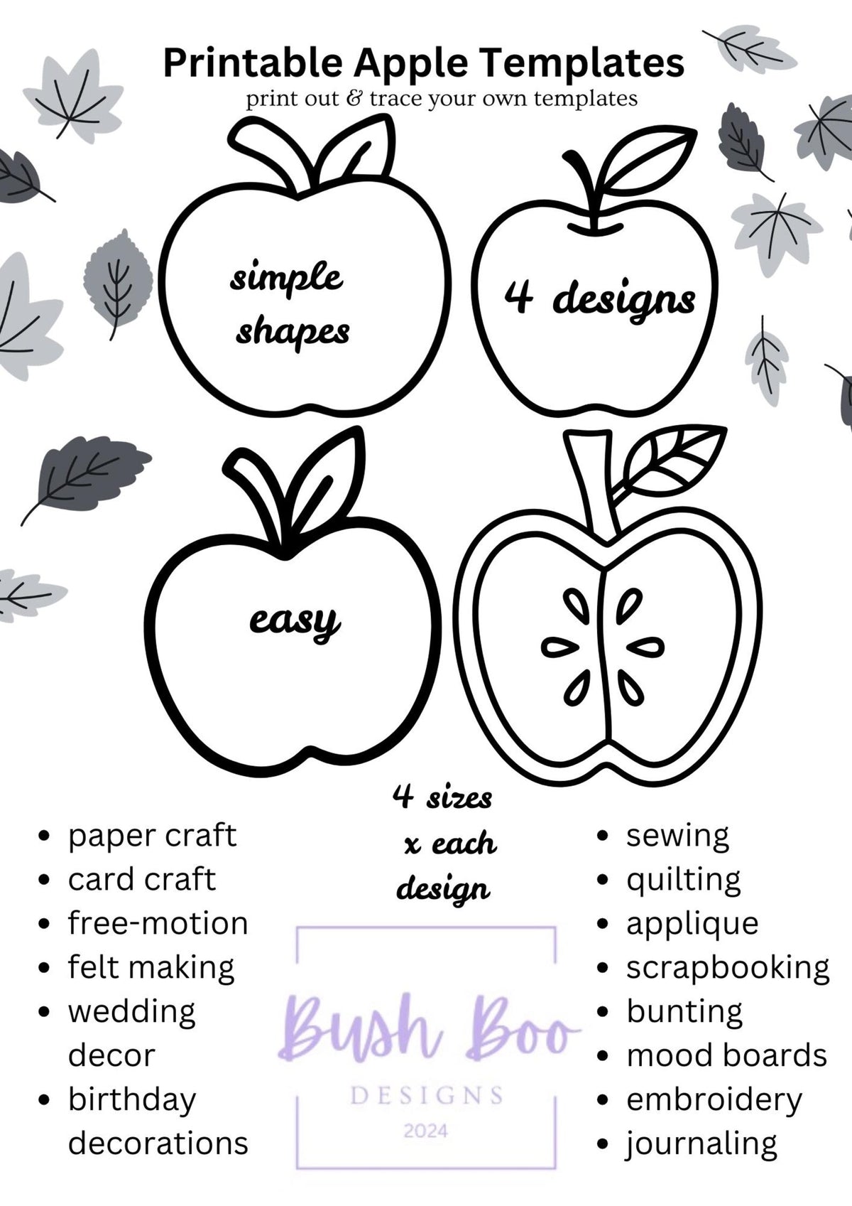 Apple Printable Paper Craft Template (PDF)