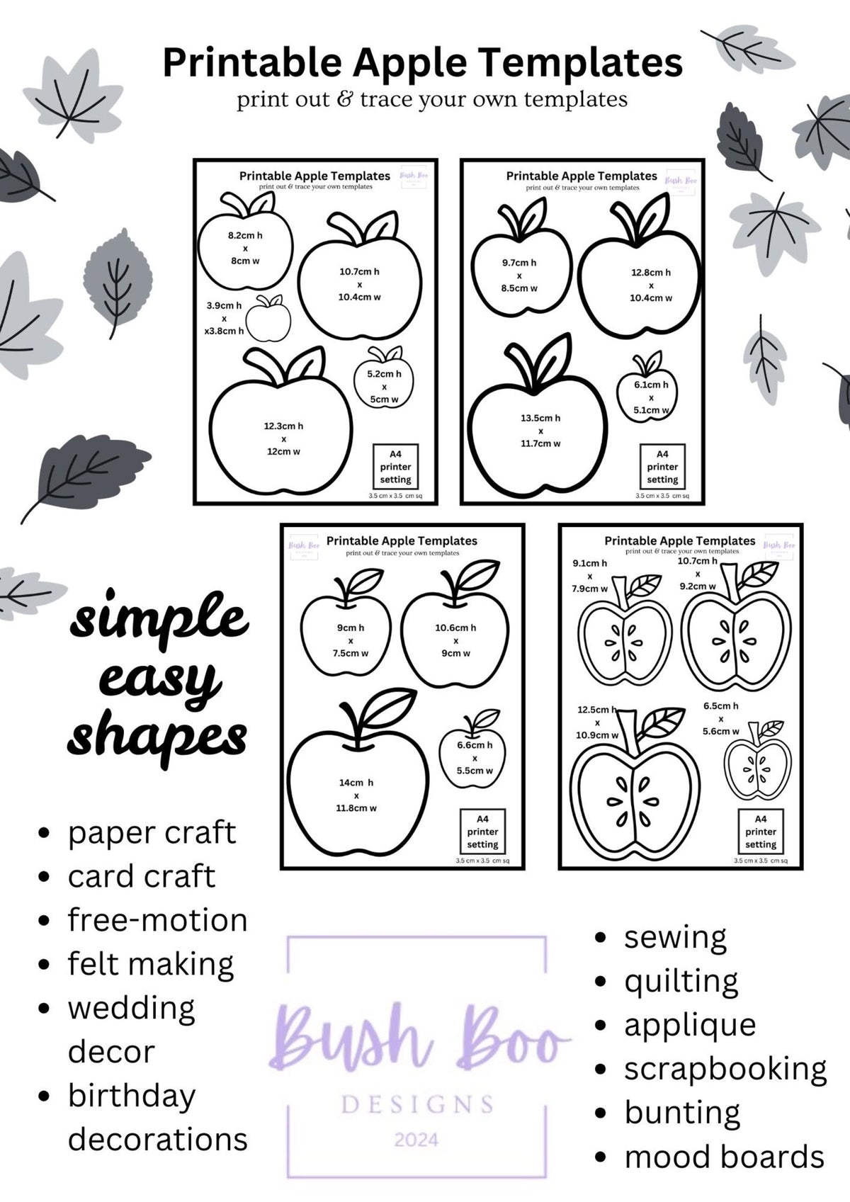 Apple Printable Paper Craft Template (PDF)