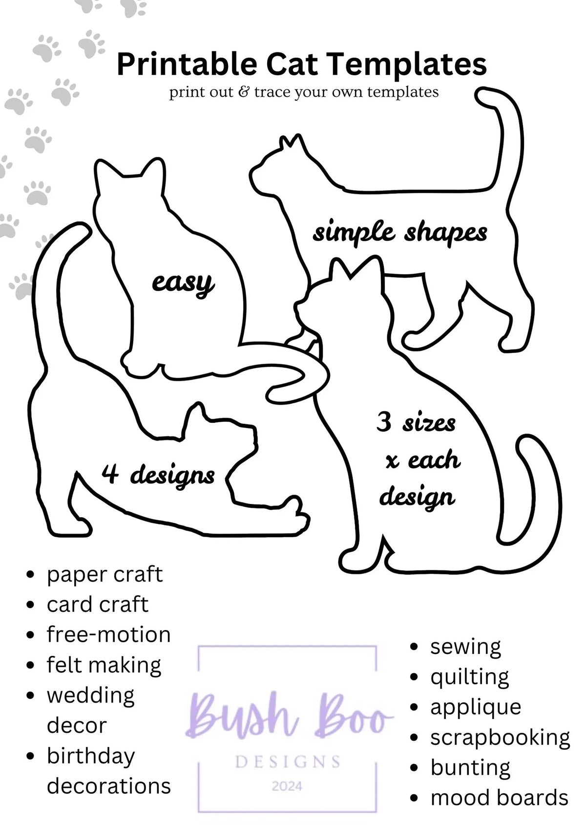 Cat Printable Paper Craft Template (PDF)