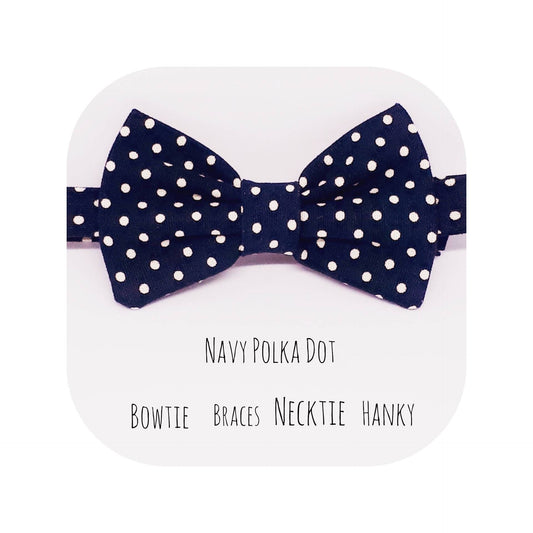 Navy Polka Dot,Dickie Bow Tie,Boys BowTie, Baby Bowtie,Kids Cotton Bowtie, Bowtie,Toddler Bow tie,Kids Navy Spot Bow Tie,Pageboy