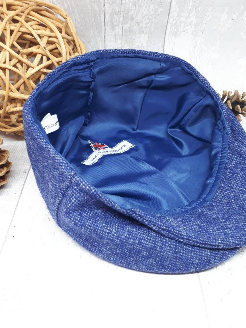 Baby Blue Tweed Wool Flat Cap,Newborn flat cap,Boys Flat Cap,Indigo Blue Tweed Flatcap,blue wool cap,baby blue equestrian flatcap,photo prop