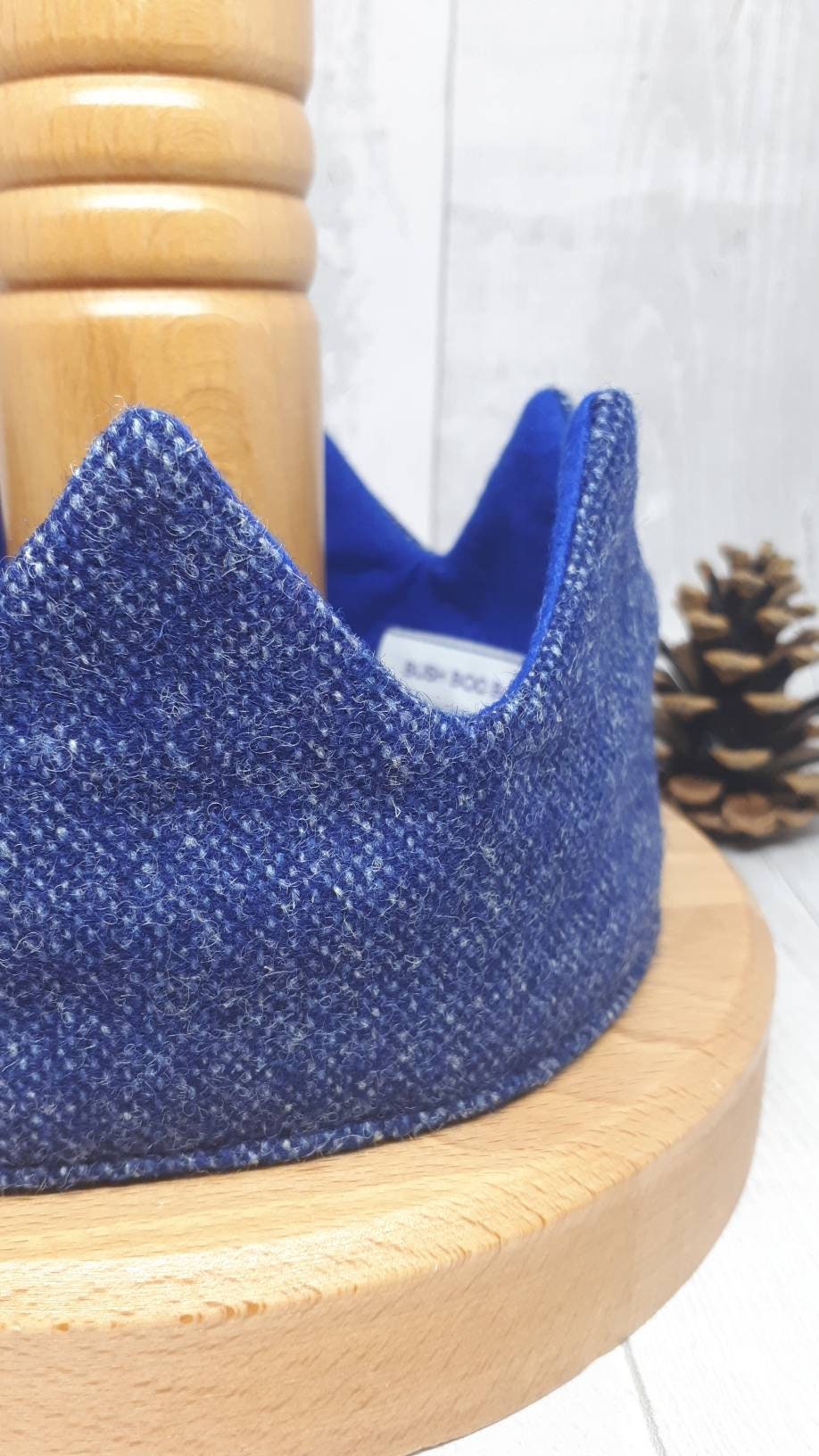 Kids Blue Tweed party crown,baby blue tweed party crown,blue birthday crown, kids crown,kings crown,queens crown,princes crown,boys crown