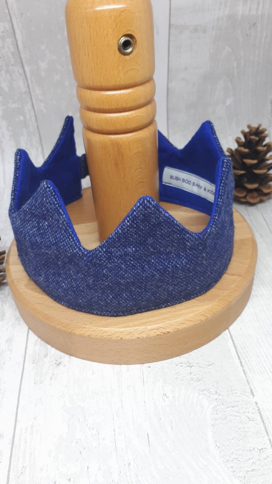 Kids Blue Tweed party crown,baby blue tweed party crown,blue birthday crown, kids crown,kings crown,queens crown,princes crown,boys crown