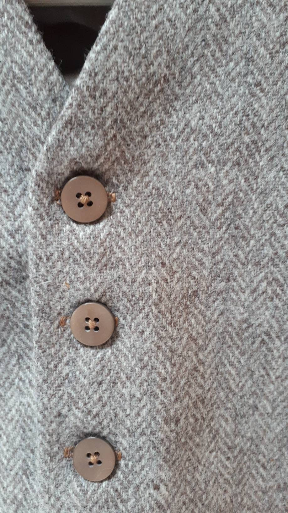 Boys Light Brown Taupe/Grey Herringbone Tweed Waistcoat, baby taupe tweed waistcoat,boys waistcoat ,wedding pageboy,age 12-24mths waistcoat