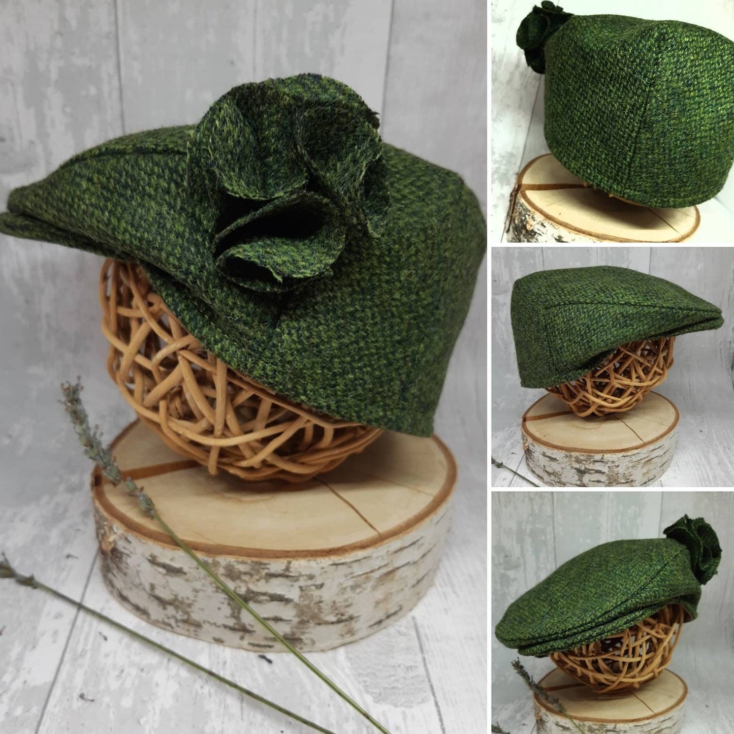 Baby Forest Green Tweed Wool Flat Cap,green Flatcap, Newborn flat cap,Boys Flat Cap,kids  Forest green flatcap,equestrian Cap,photo prop