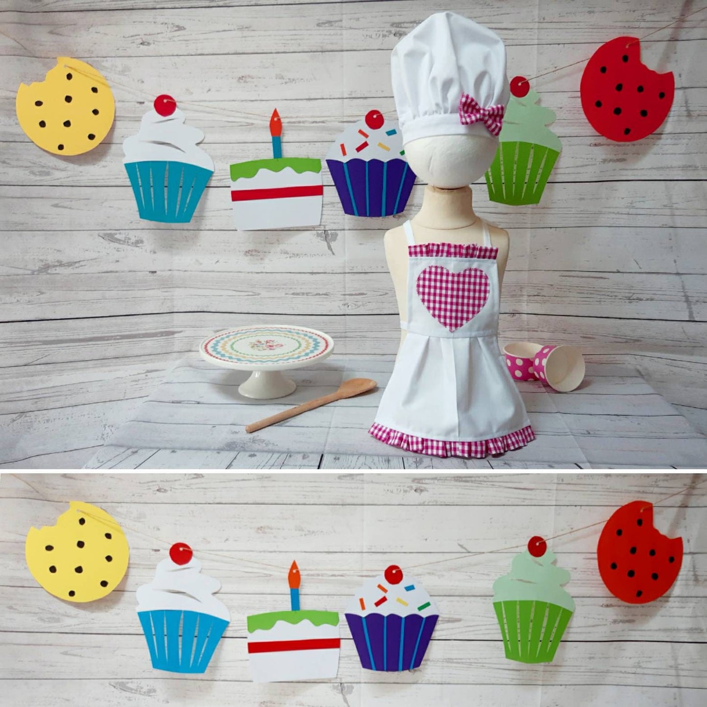 Cakesmash Baby Chef Pink outfit baby Baker baby cook photo prop Costume chef hat bakers costume girls apron baby hat & apron photoprop set