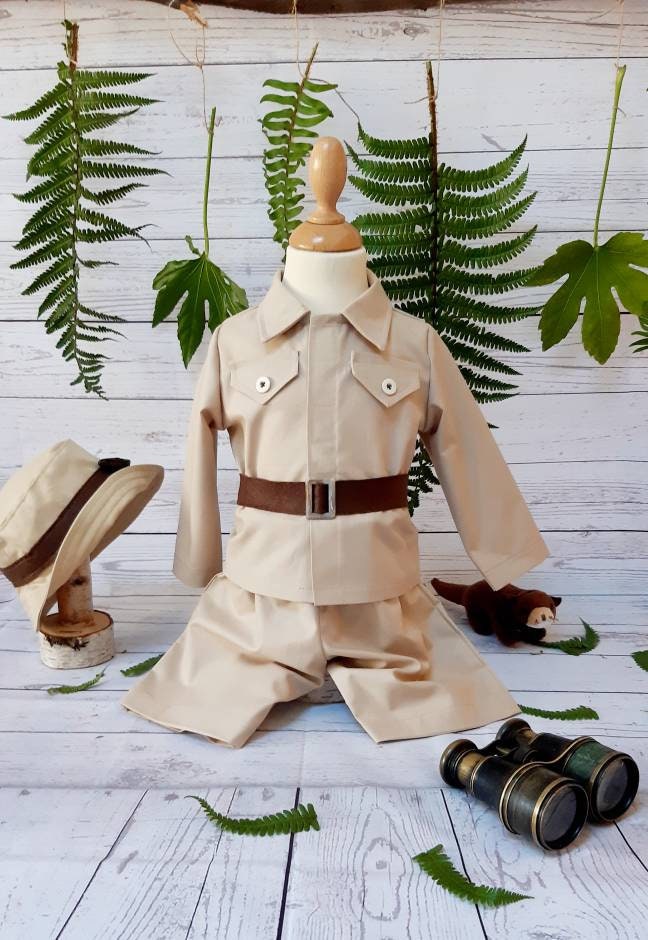 Mini Explorer photo prop Costume baby explorer costume Safari costume baby Safari outfit baby safari cakesmash outfit Jungle sitter costume