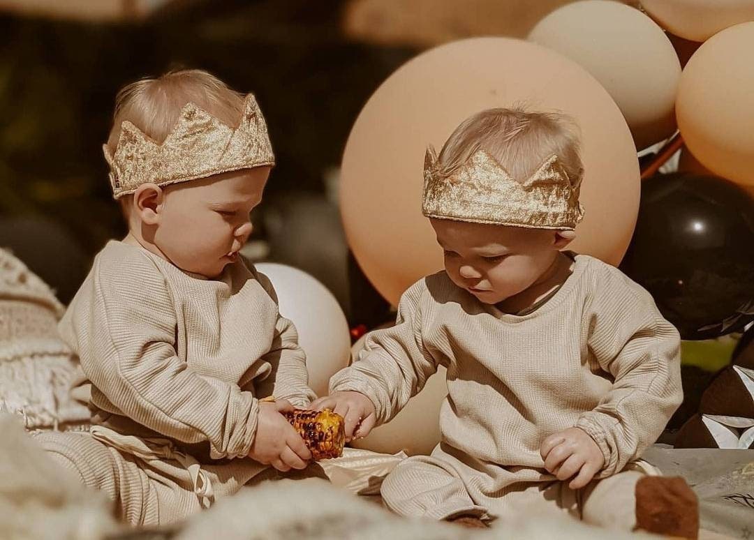 Kids Gold party crown & bowtie set baby gold velvet party crown velvet birthday crown kids crown kings crown queens crown princes crown,