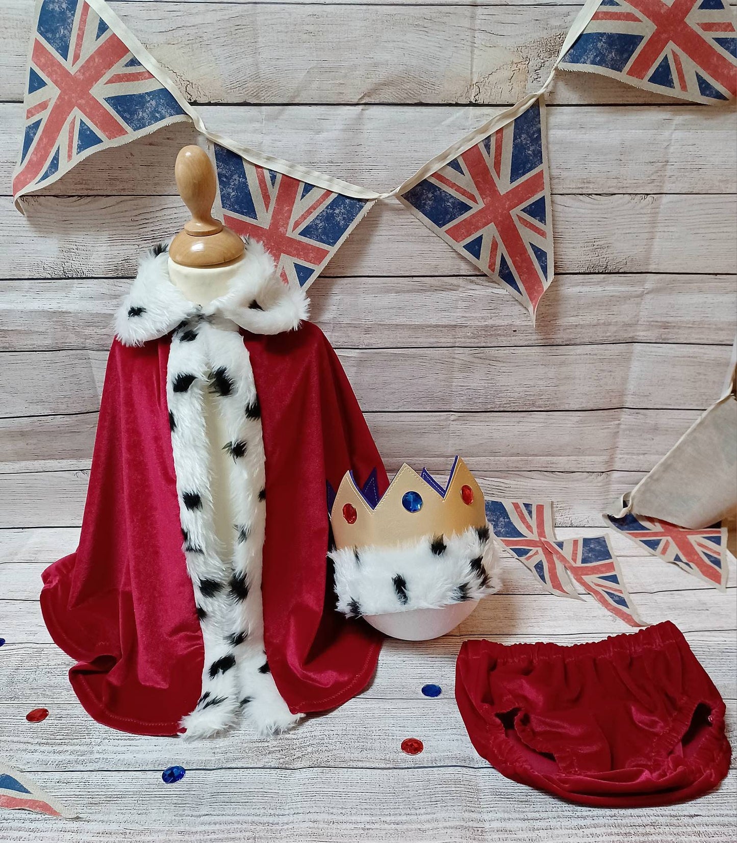 Kings cloak & crown baby Kings photoprop costume set Kids photoprop royal cloak kings crown royal coronation cloak and crown Red Velvet