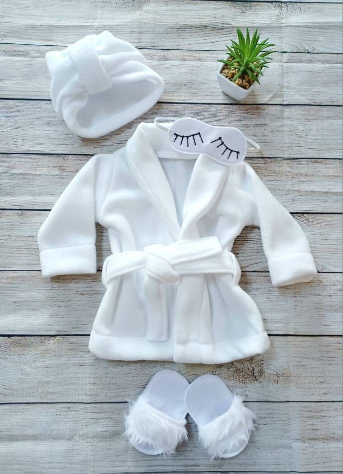 Newborn baby bathrobe photography outfit,Newborn pamper set photo props, Newborn dressing gown photo prop set,newborn baby spa costume prop