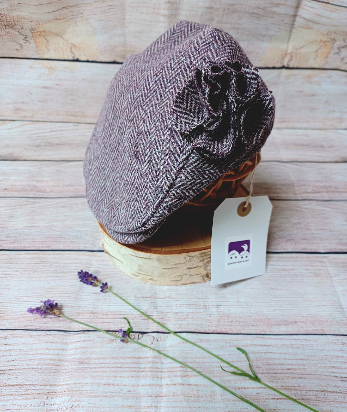 Baby Purple Grape herringbone Tweed Wool Flat Cap,Newborn flat cap ,Kids Cap Purple Herringbone Tweed flatcap,equestrian flatcap,photo prop