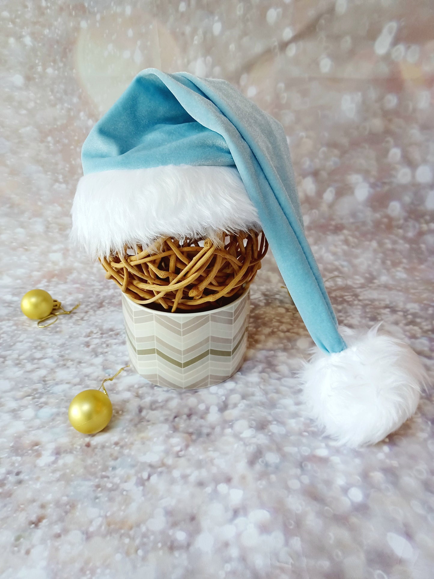 Baby Blue Santa hat,Baby Santa Hat photo prop ,Santa Hat photo-prop,blue velvet sleepy santa hat,Christmas santa hat,velvet baby hat prop