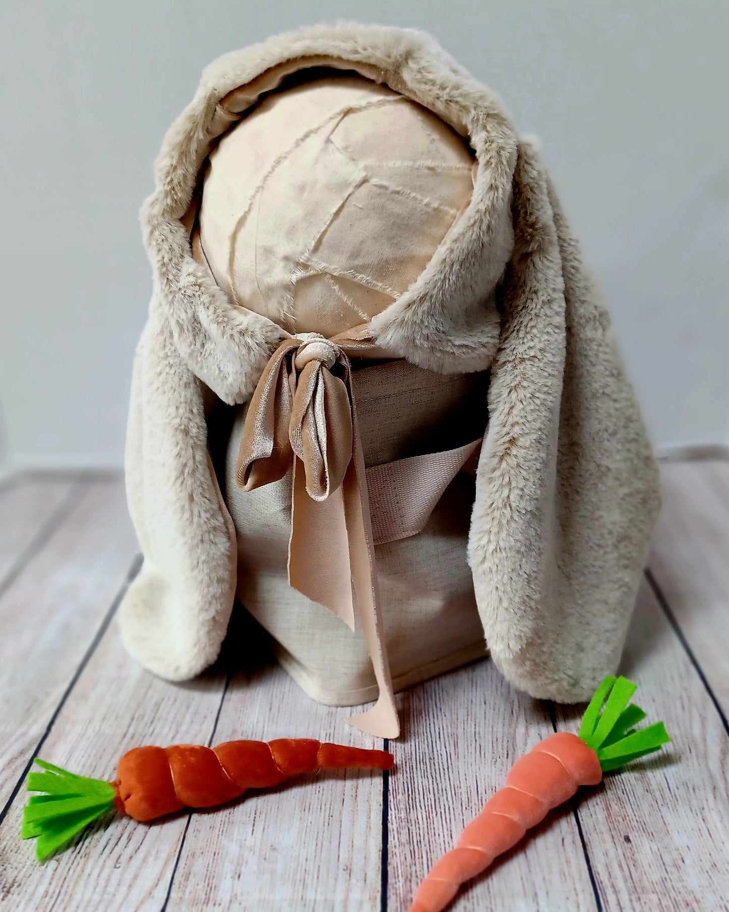 Baby Easter bunny hat photography prop Beige Easter bunny bonnet baby bunny bonnet baby bunny cakesmash bonnet bunny hat neutral bunny hat