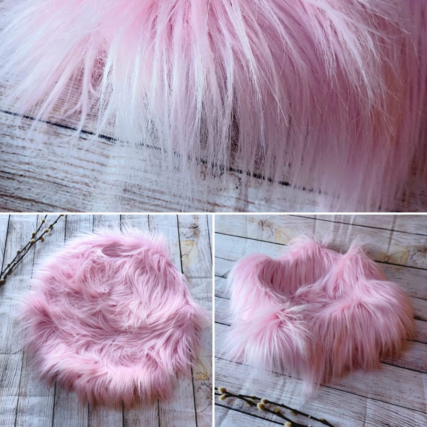 Newborn photography pink faux fur layer Pink flokati faux fur filler photo prop basket filler newborn layer prop newborn circular layer