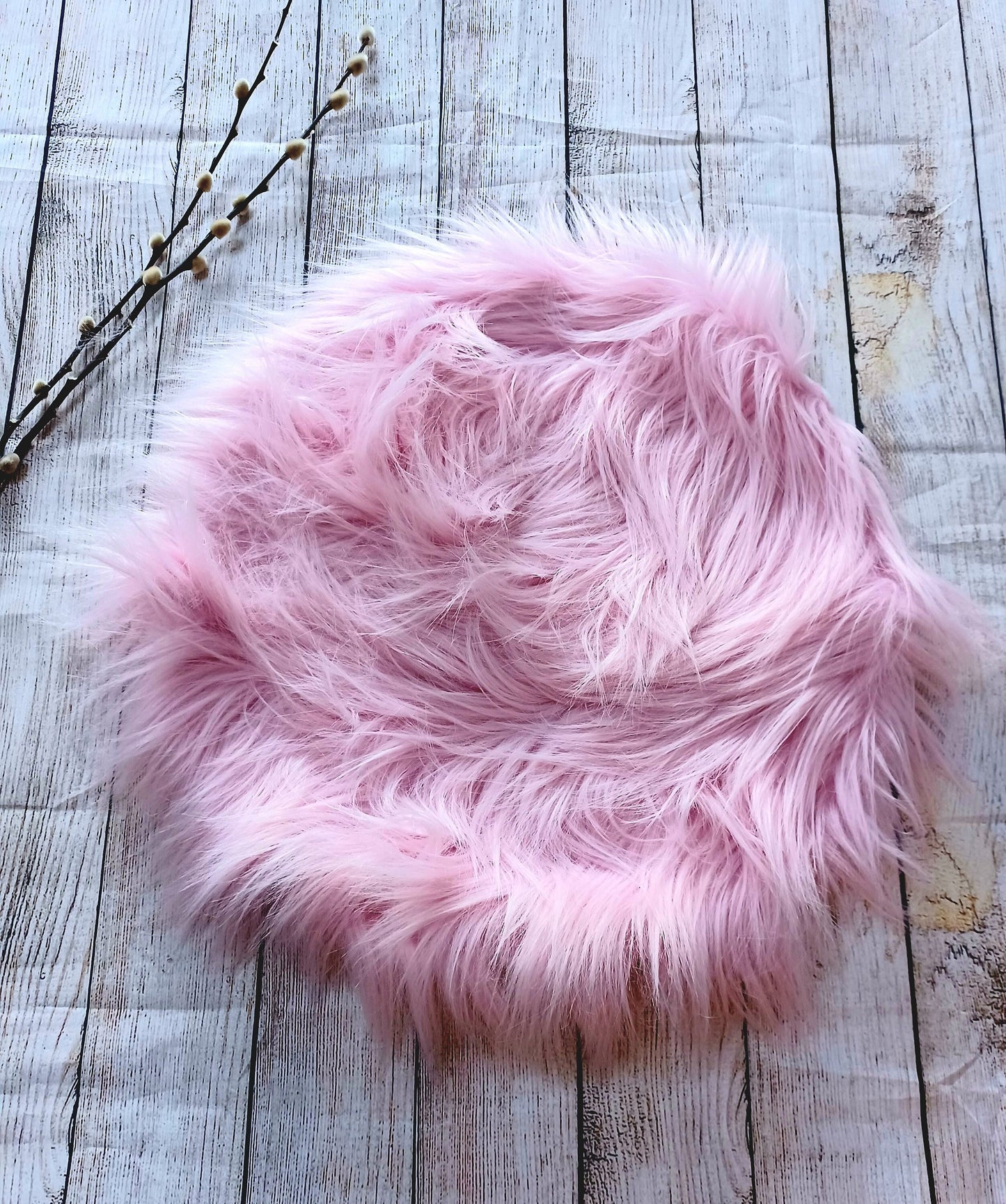 Newborn photography pink faux fur layer Pink flokati faux fur filler photo prop basket filler newborn layer prop newborn circular layer