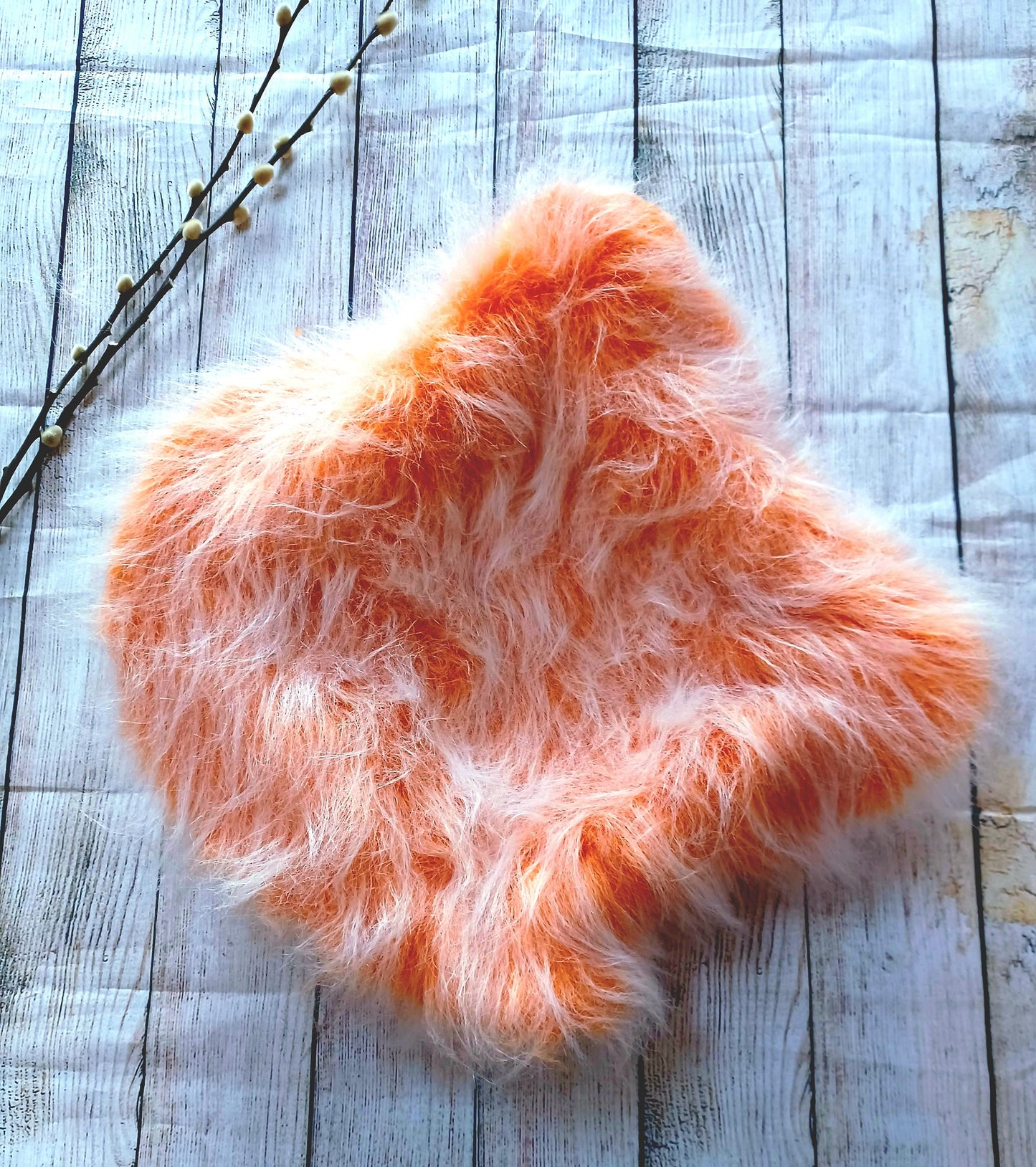 Newborn photography orange faux fur layer flokati faux fur filler photo prop basket filler newborn layer prop newborn circular layer