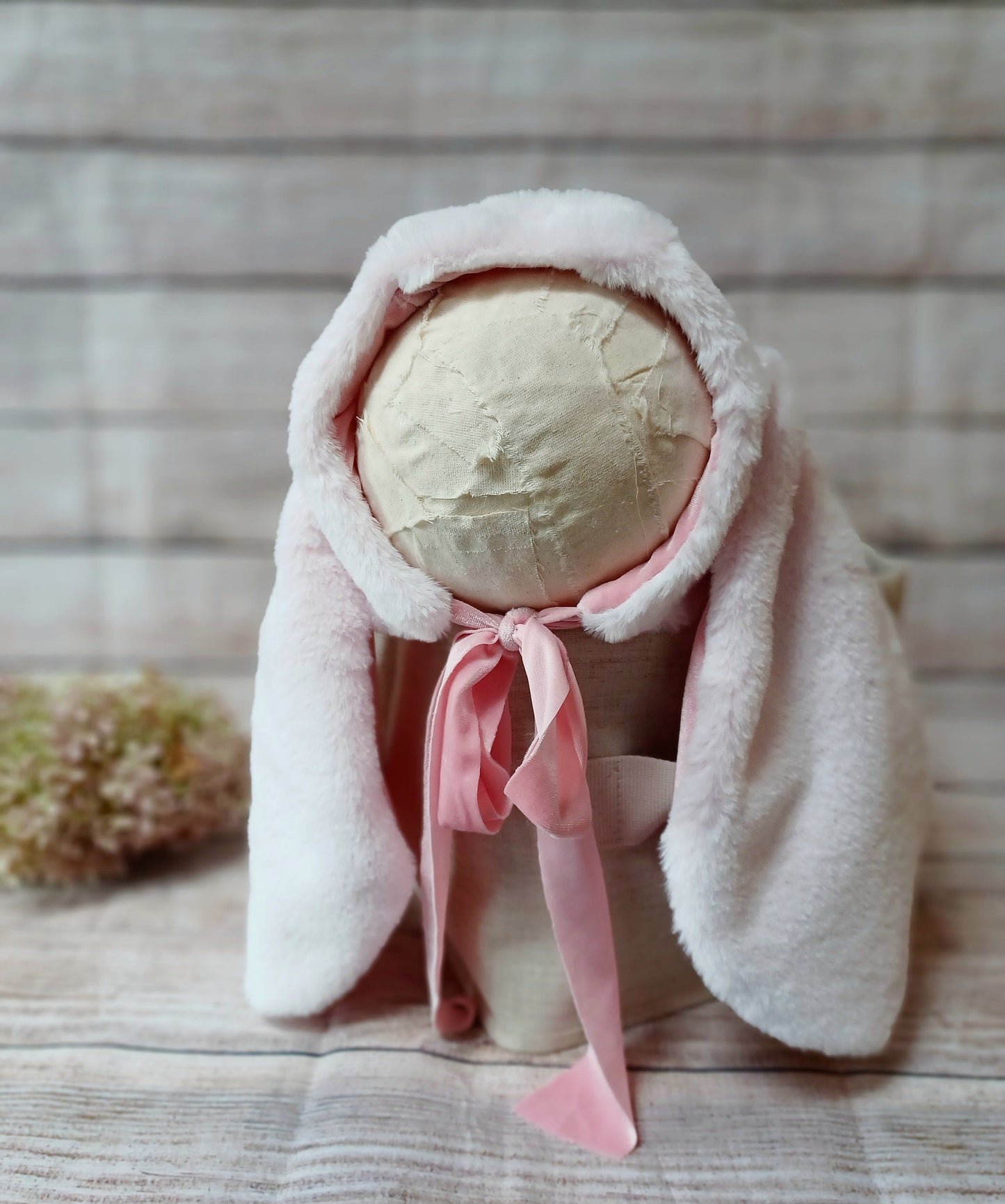 Baby Easter bunny hat photography prop Pink Easter bunny bonnet baby bunny bonnet baby bunny cakesmash bonnet bunny hat neutral bunny hat