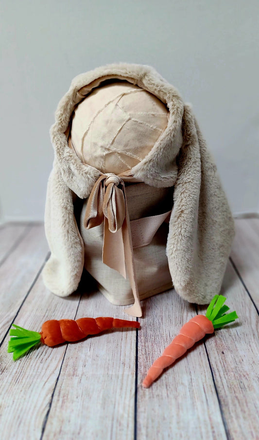 Baby Easter bunny hat photography prop Beige Easter bunny bonnet baby bunny bonnet baby bunny cakesmash bonnet bunny hat neutral bunny hat