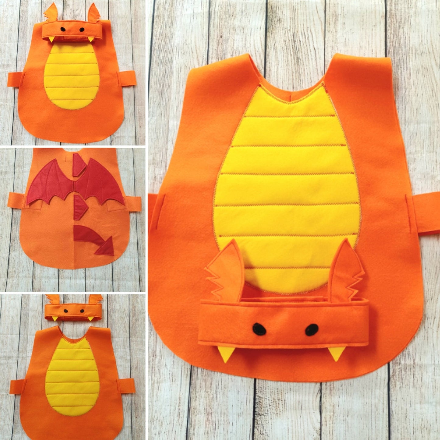 Kids orange dragon costume dragon outfit dragon headband orange dragon outfit little dragon costume mini dragon hat world book day dragon