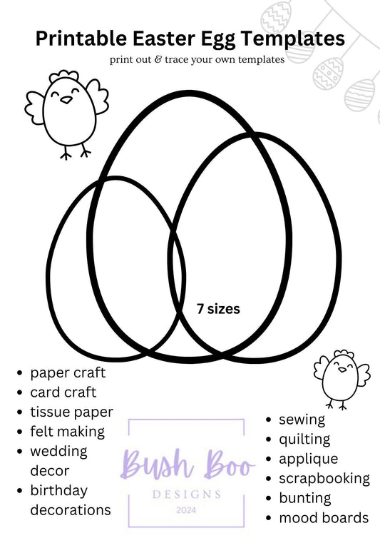 Easter egg templates to print out 4 page of egg templates paper craft project INSTANT PDF download easter craft project activity kids craft