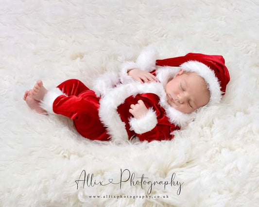 Newborn baby santa suit photography outfit,Newborn santa set photo props,red christmas suit photo prop,newborn red velvet santa costume prop