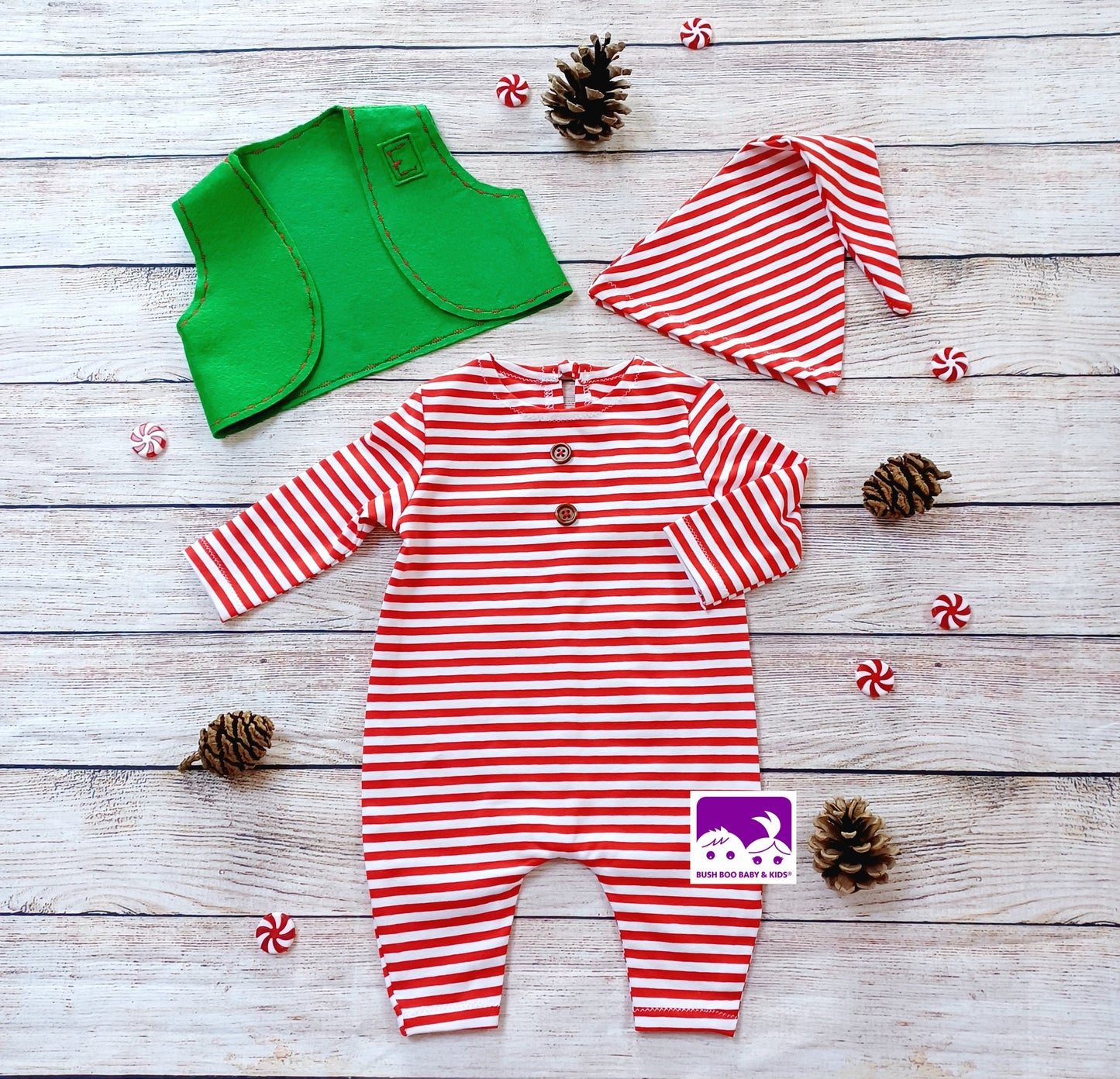 Newborn baby Candy Cane Elf  photography outfit,Newborn Elf set photo props,christmas stripe elf suit photo prop,newborn costume prop