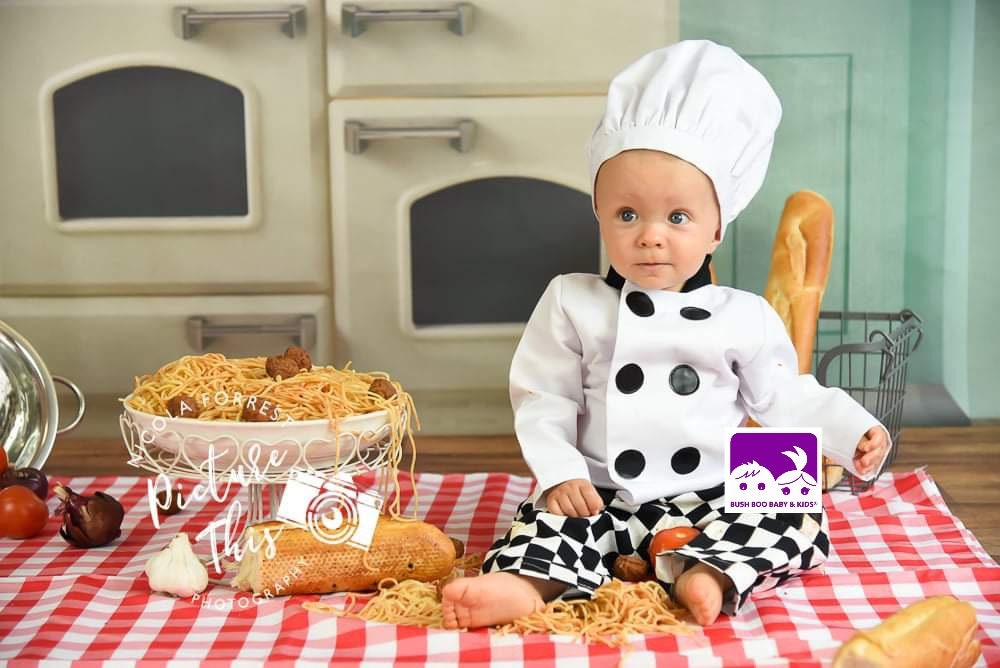 Baby Chef photo prop Costume,baby chef costume ,mini catering costume,kids chef outfit,baby chef cakesmash outfit,sitters chef costume