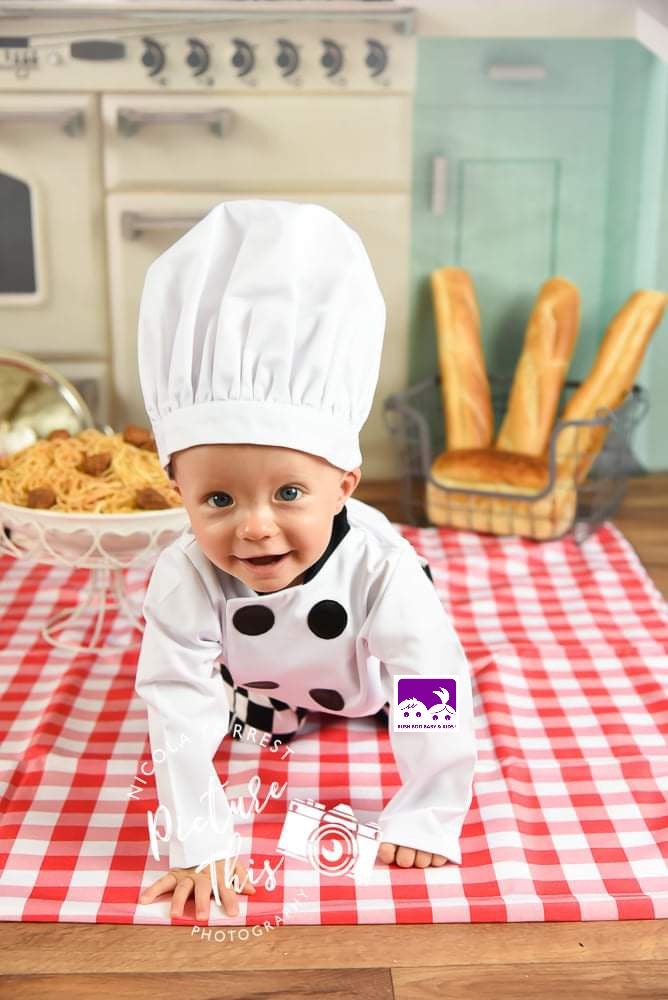 Baby Chef photo prop Costume,baby chef costume ,mini catering costume,kids chef outfit,baby chef cakesmash outfit,sitters chef costume