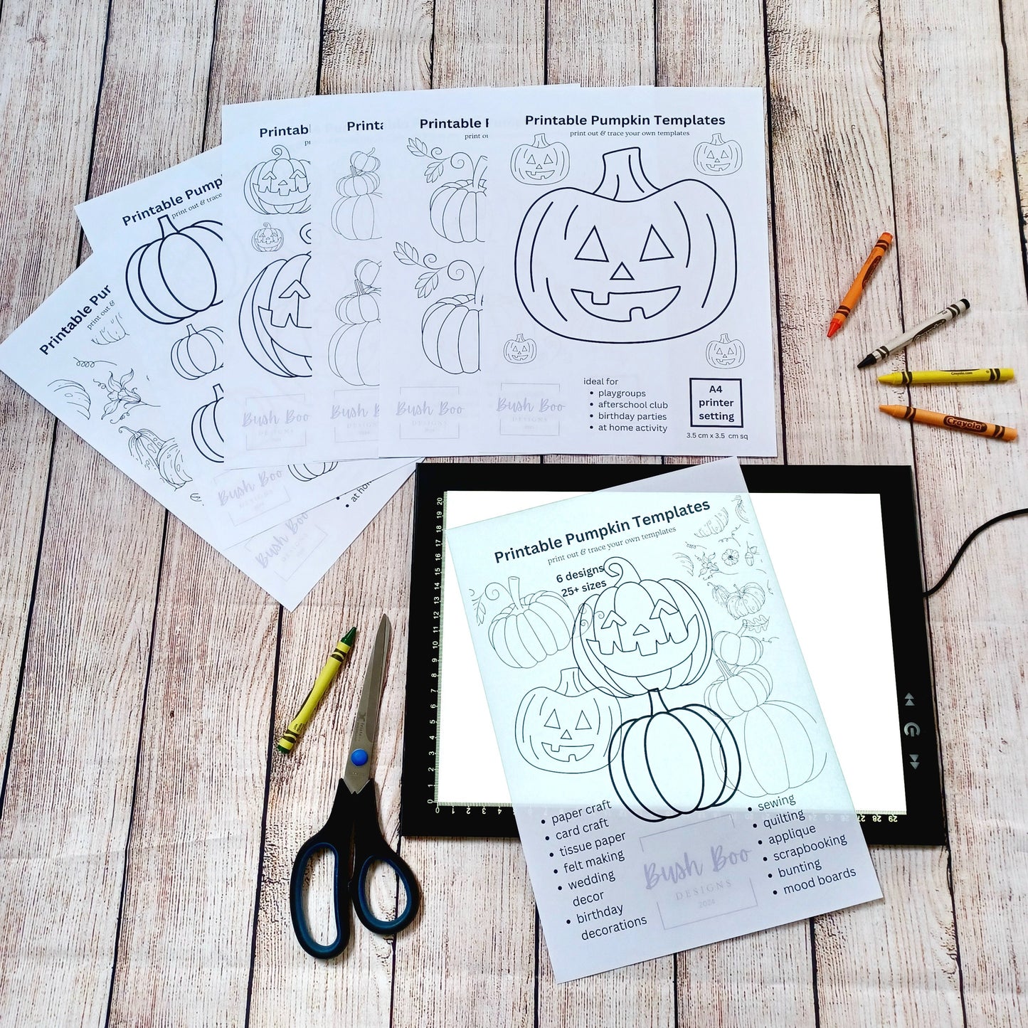 Halloween Pumpkin templates for decorative art 7 page spooky templates paper craft INSTANT PDF download craft project kids craft activity