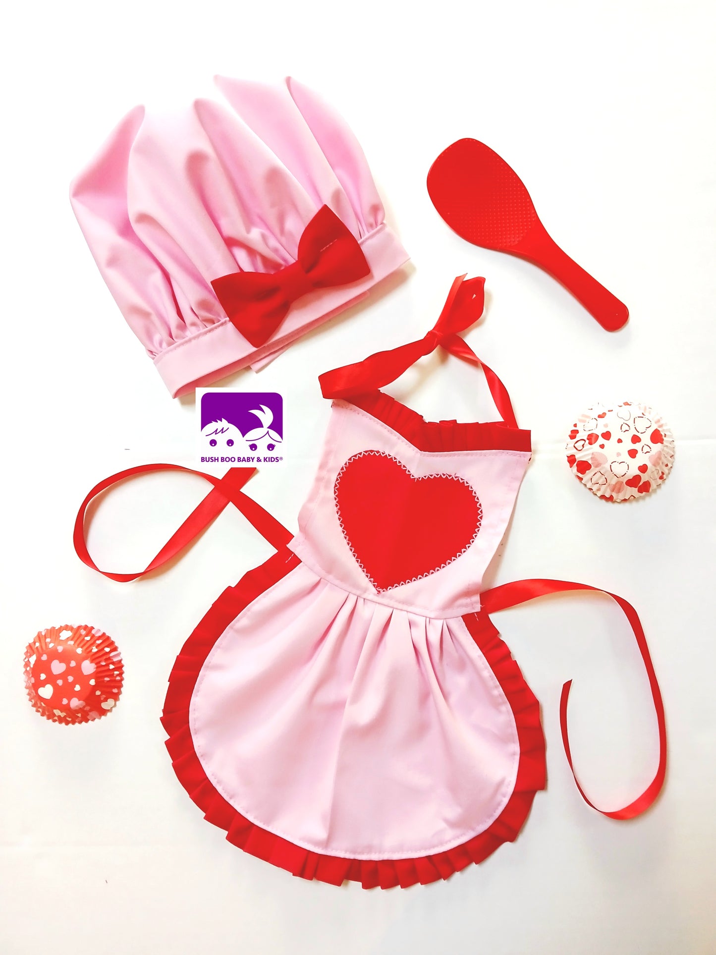 Valentine Cakesmash Baby Chef Pink outfit baby Baker baby cook photo prop Costume chef hat bakers costume girls apron baby hat & apron photoprop set