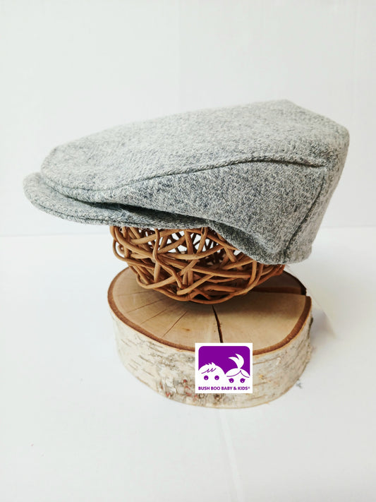 Grey Tweed Wool Flat Cap,Newborn flat cap,Boys Flat Cap Grey Tweed Flatcap,grey wool cap,baby grey equestrian flatcap,photo prop