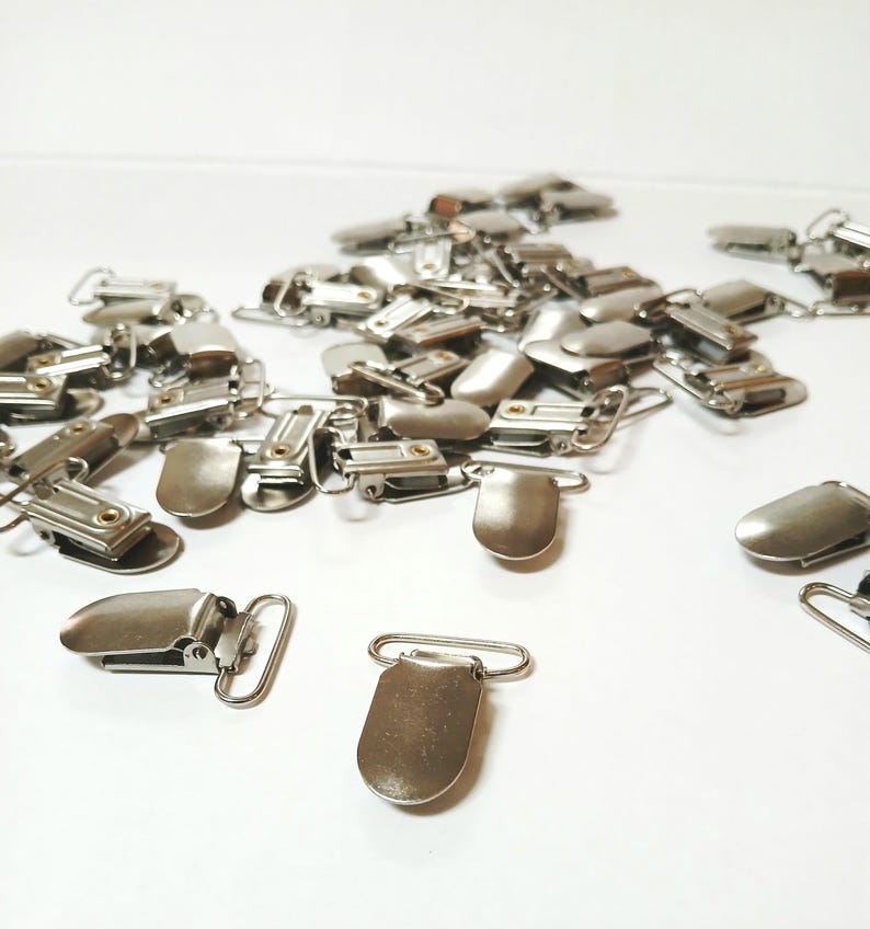 10xpcs Metal Suspender Clips Dummy Braces with Plastic Teeth Sewing Crafts , Mens braces